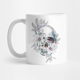 floral skull Mug